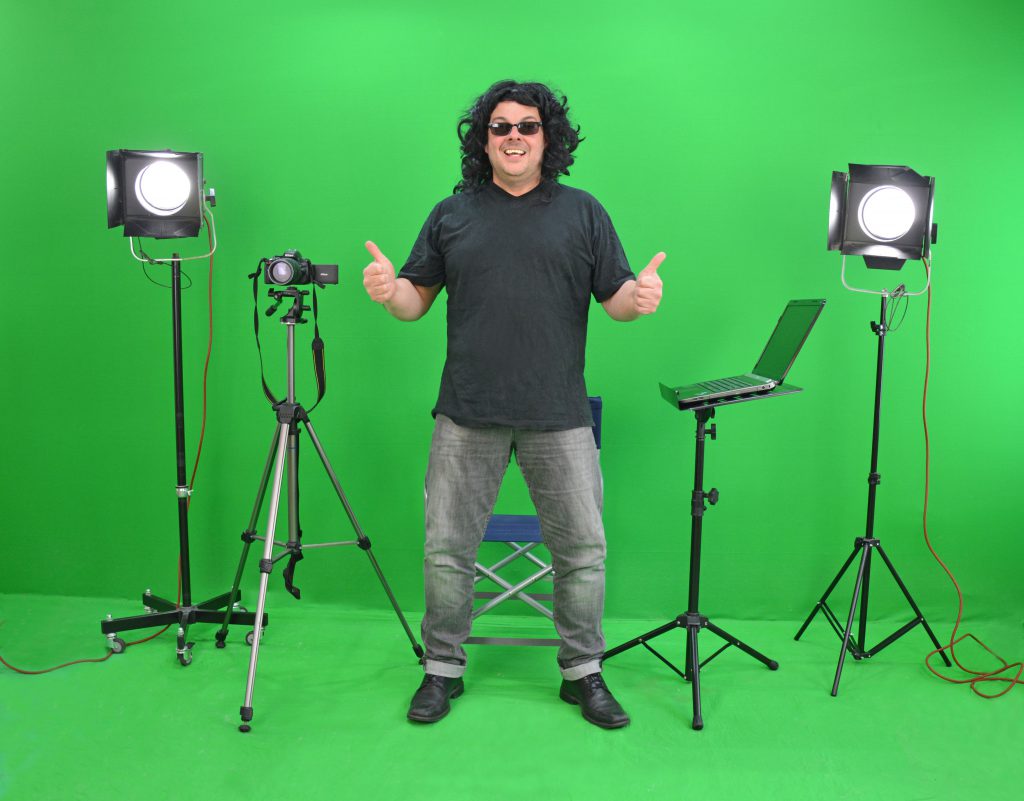 The right green screen