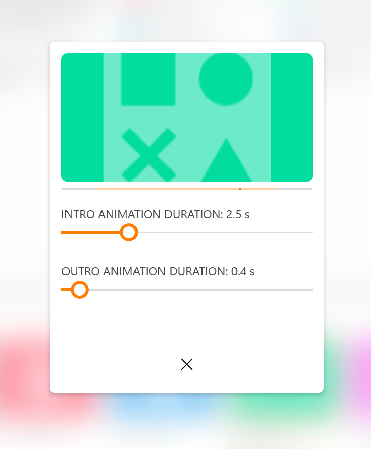 Select duration of the animation effect