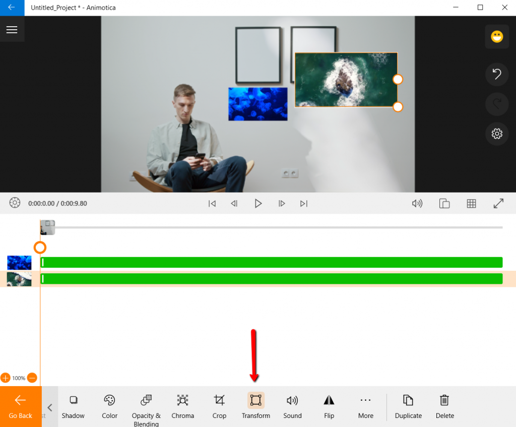 Transform the video overlays